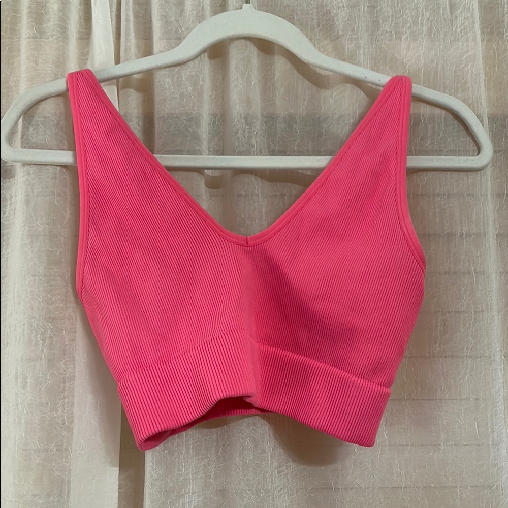 Garage- Vibrant Pink Ribbed Crop Top